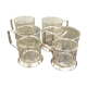 4 russian tea cups silver metal watermarked ussr