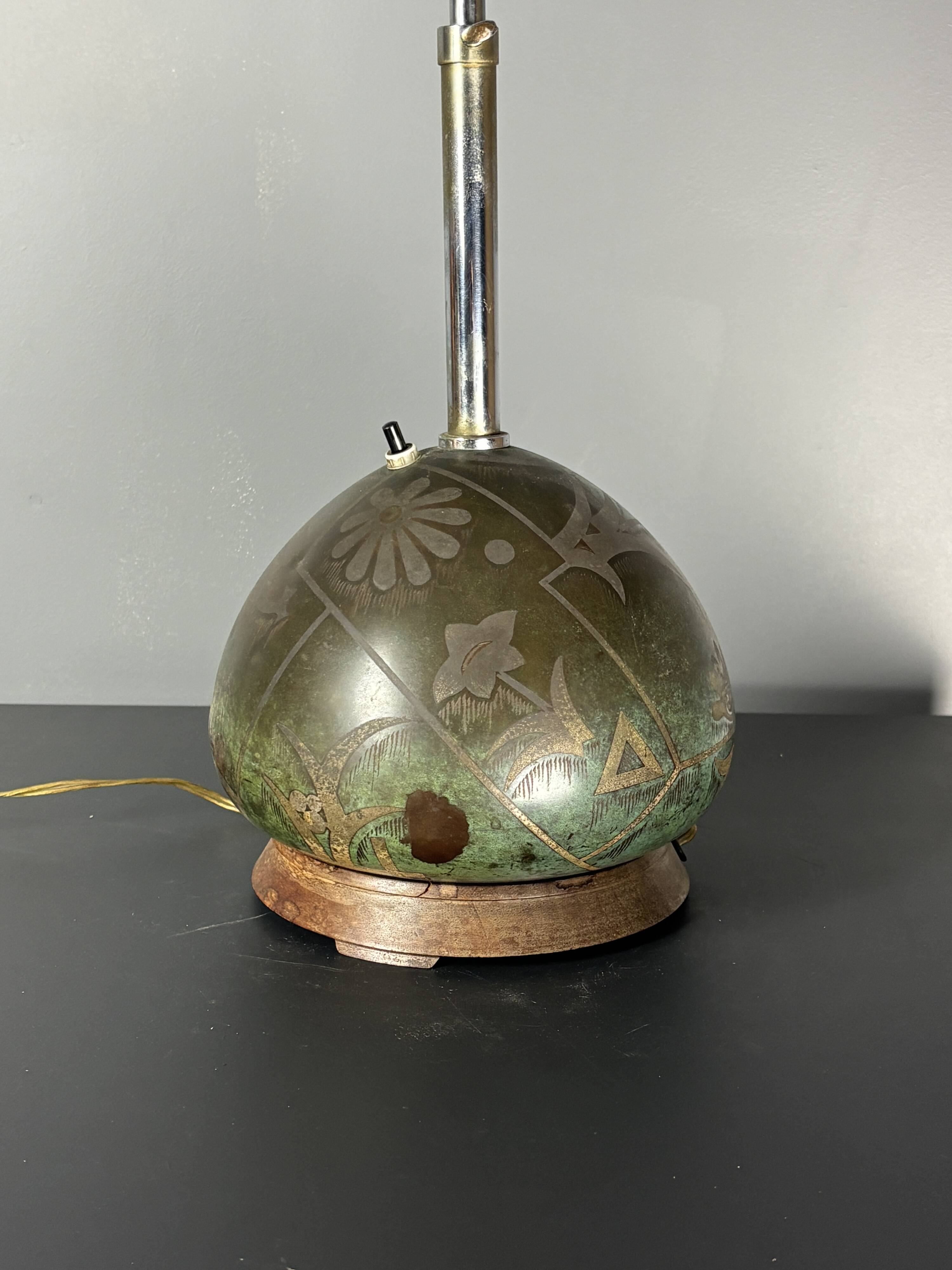 Art deco table lamp by Paul Haustein for WMF Ikora, Congo series, 1920s