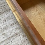 Mahey bookcase in elm and XXL brass