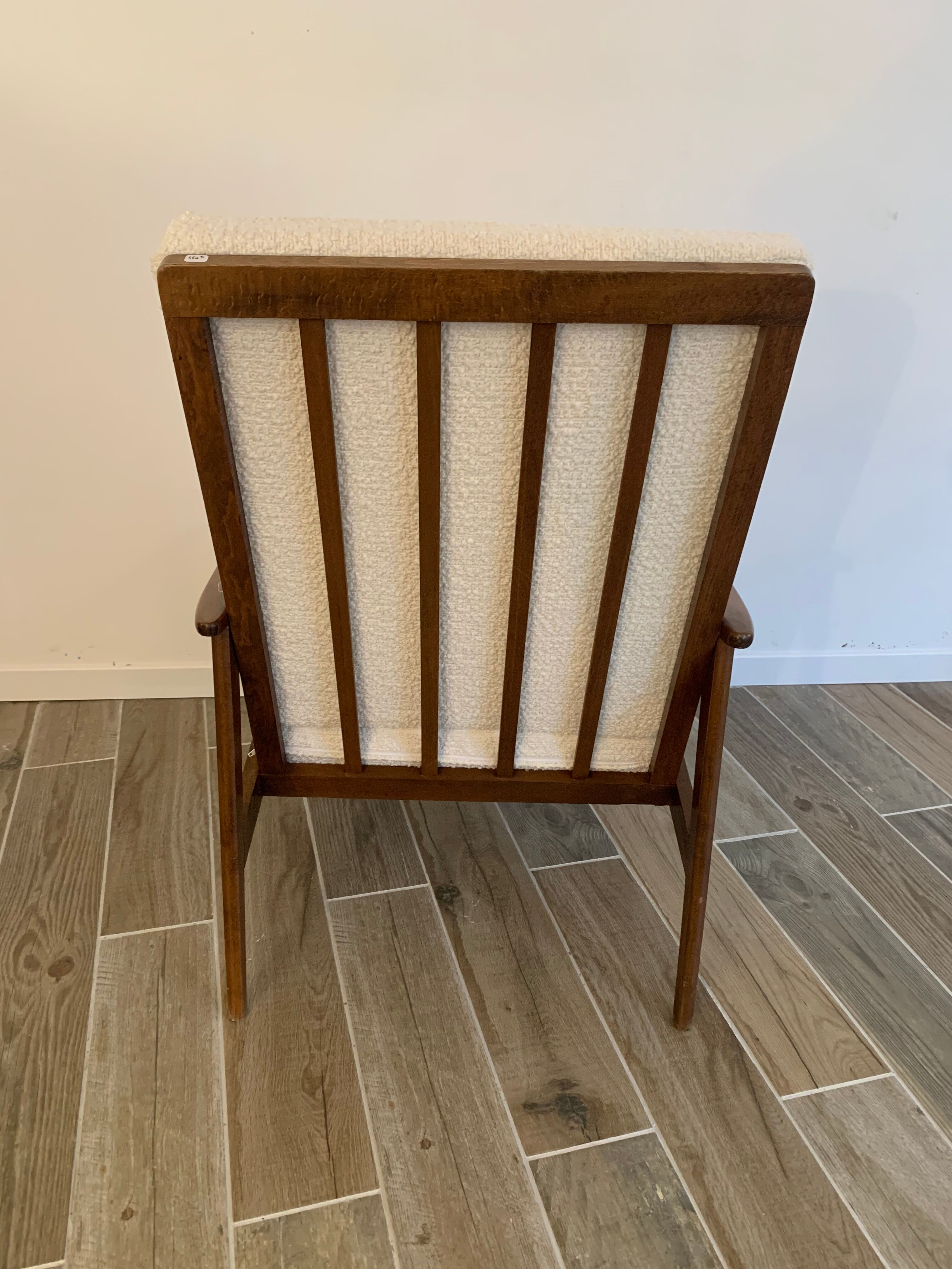 Scandinavian armchair redone fabrics buckles