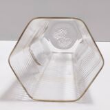 Transparent and Gold Hexagonal Murano Glass Vase by Cenedese