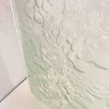 Plateau Art Déco en verre vert à décor de fleurs