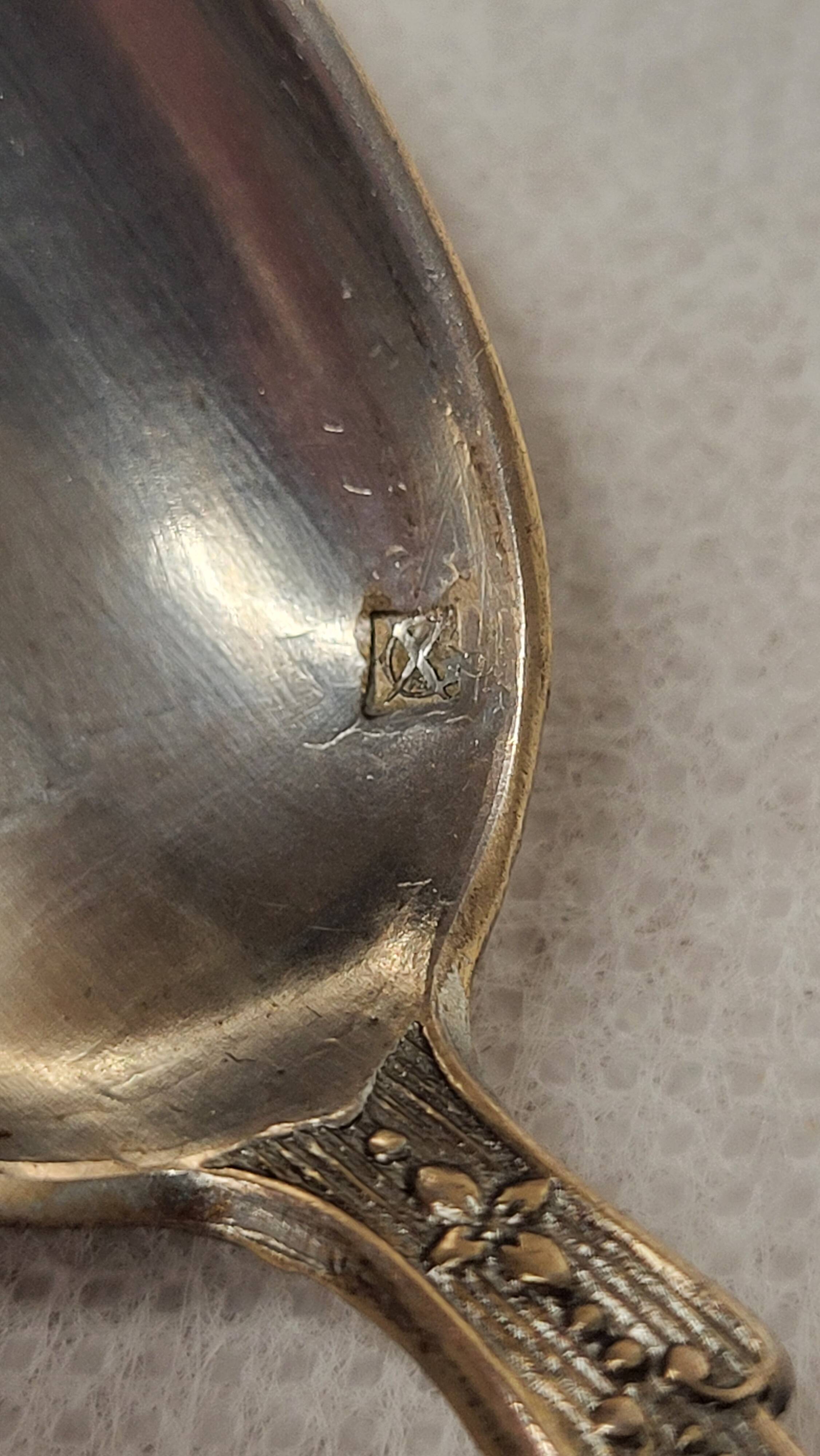 6 Art Nouveau silver-plated metal teaspoons