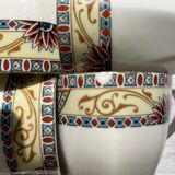Set of 4 coffee cups and 4 porcelain bowls