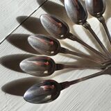 12 small silver metal spoons Christofle mesh model