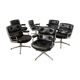 6 fauteuils en cuir Lobby Chair design Ray et Charles Eames, Hermann Miller