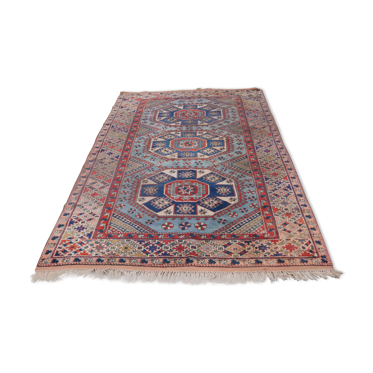 Tapis d'orient fait main turc bergame vintage
