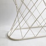 White Twisted Console 1980s  Noguchi Style USA Mid Century Oval