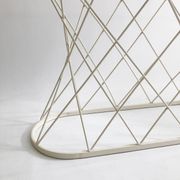White Twisted Console 1980s  Noguchi Style USA Mid Century Oval