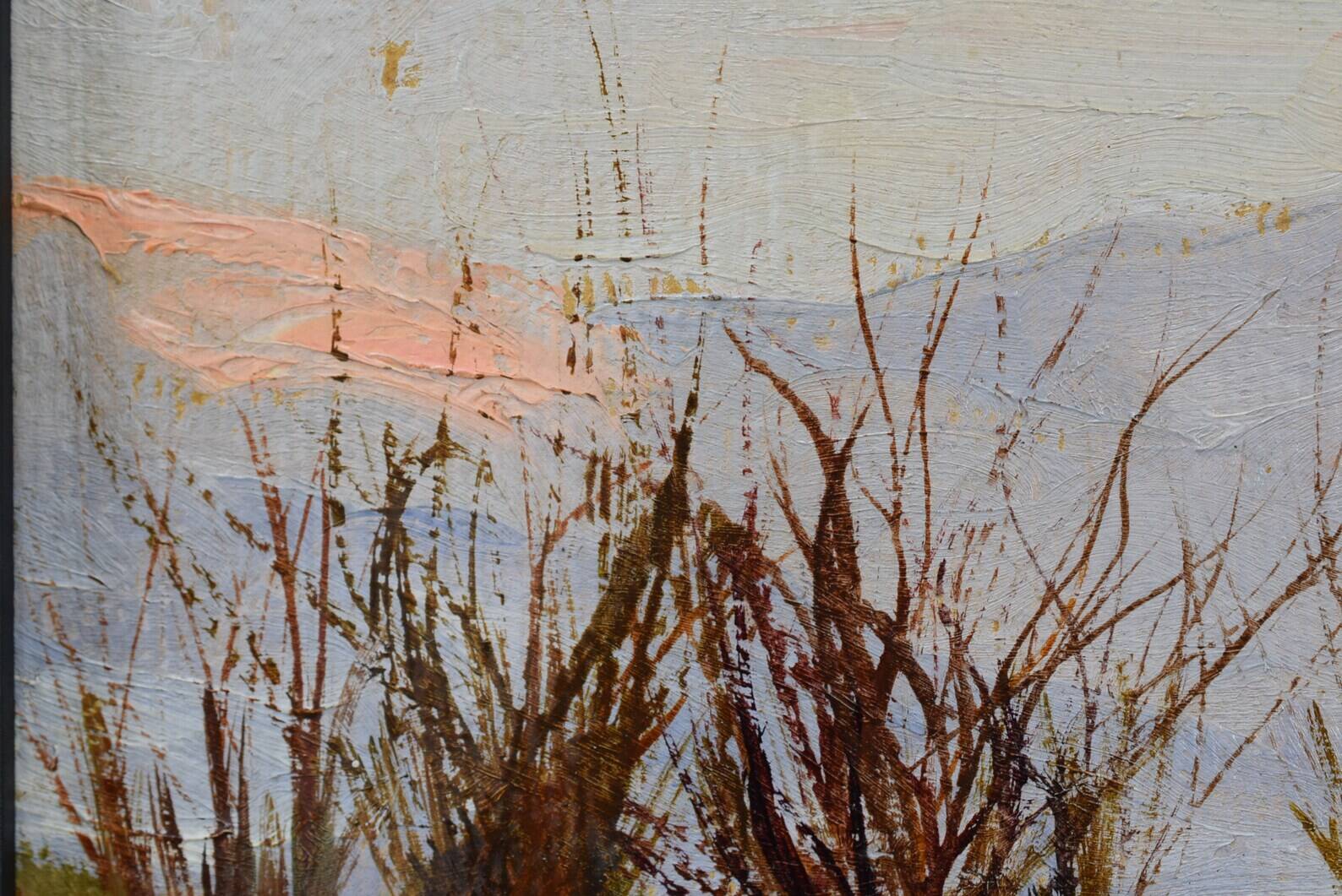 Old Winter Landscape Painting Signed Paul Berthier 1900