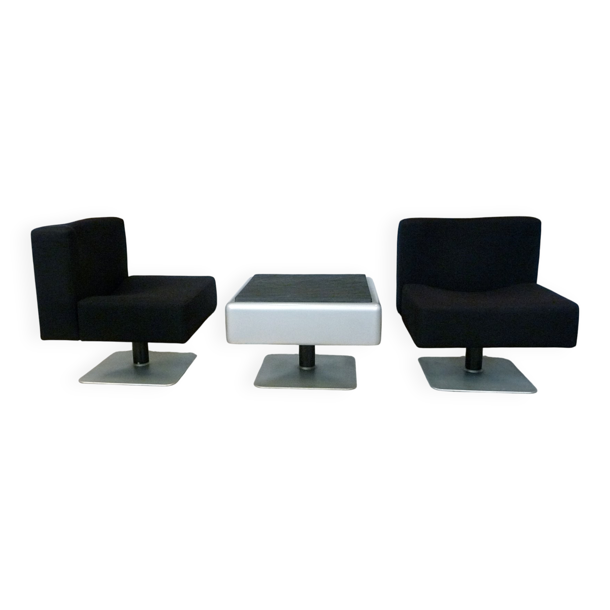 Chaises longues System 350 et table d'appoint par Herbert Hirche pour Mauser, 1974, ensemble de 3