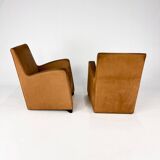 2 fauteuils Wittmann "Duke" en daim par Hannes Wettstein, 1990