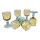 6 old two-tone George Sand wine glasses