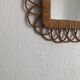 Vintage mirror 1960 sun rattan wicker rectangle - 48 x 38 cm