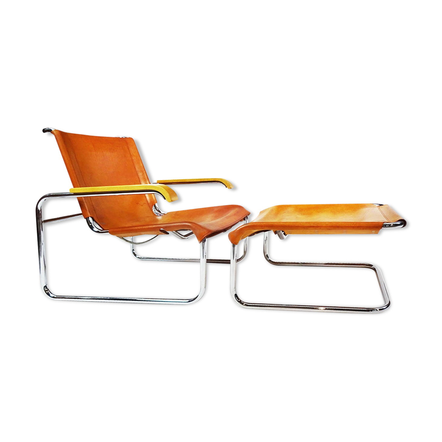 Marcel Breuer B35 armchair and footstool