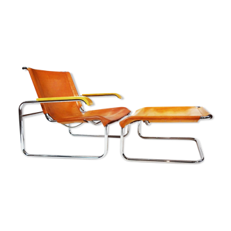Marcel Breuer B35 armchair and footstool