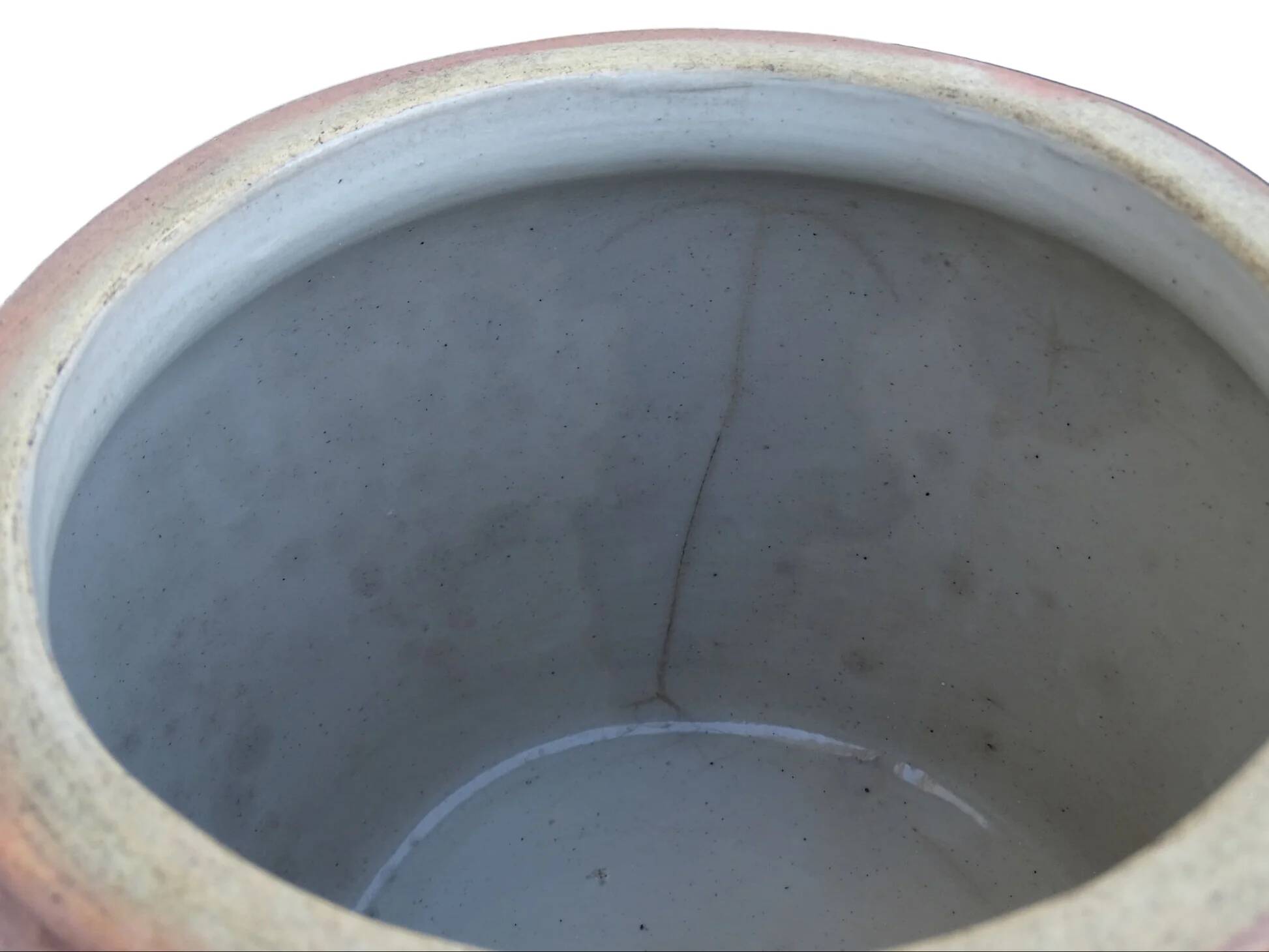 Pot ancien français en grès à glaçure brune
