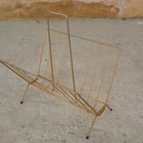 Magazine rack in gilded metal, early 1970s