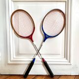 Vintage wooden badminton rackets