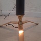Tripod floor lamp - 1950s - wood and brass.