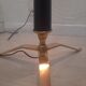 Tripod floor lamp - 1950s - wood and brass.