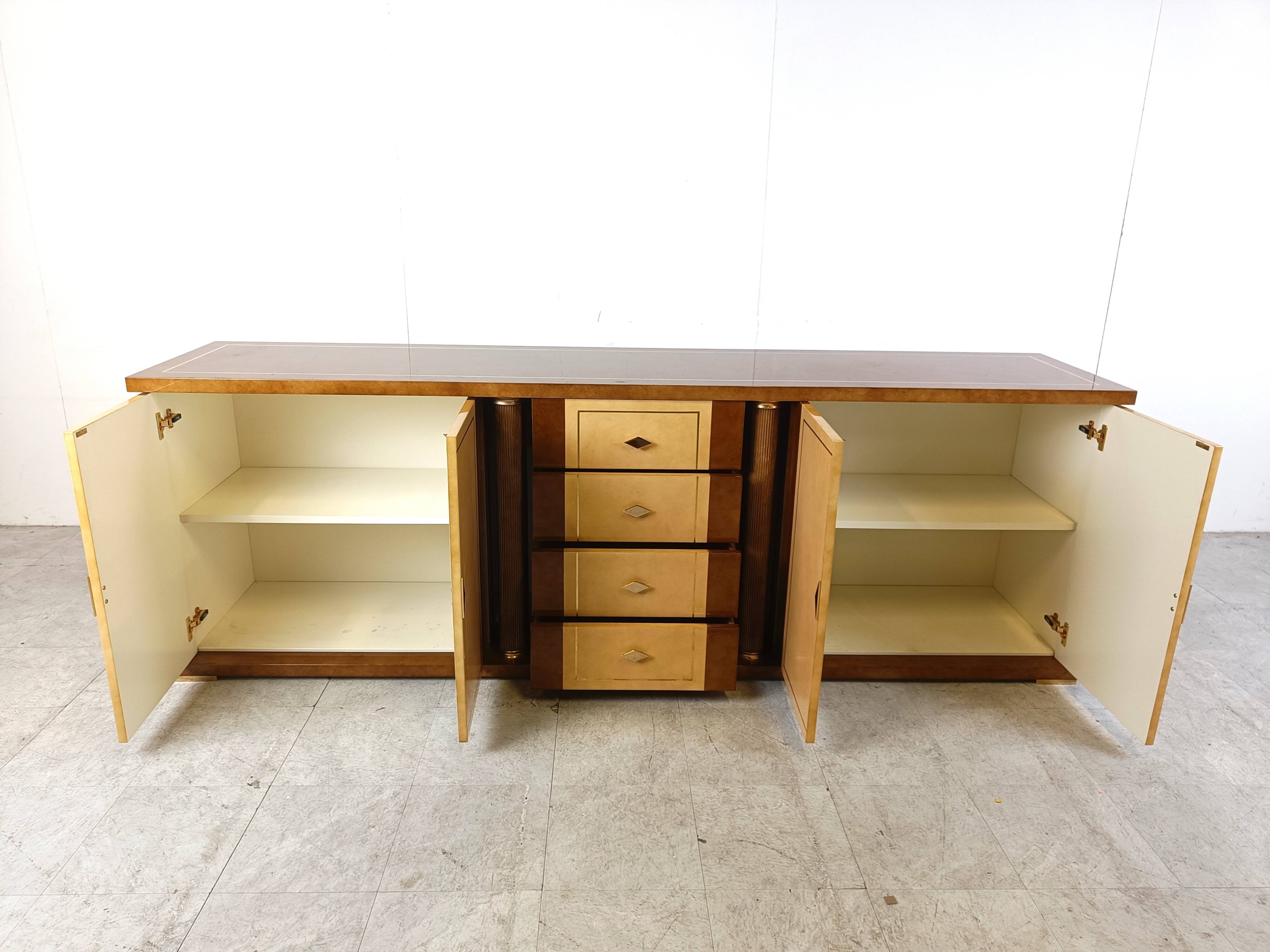 Vintage lacquered goatskin credenza, 1970s