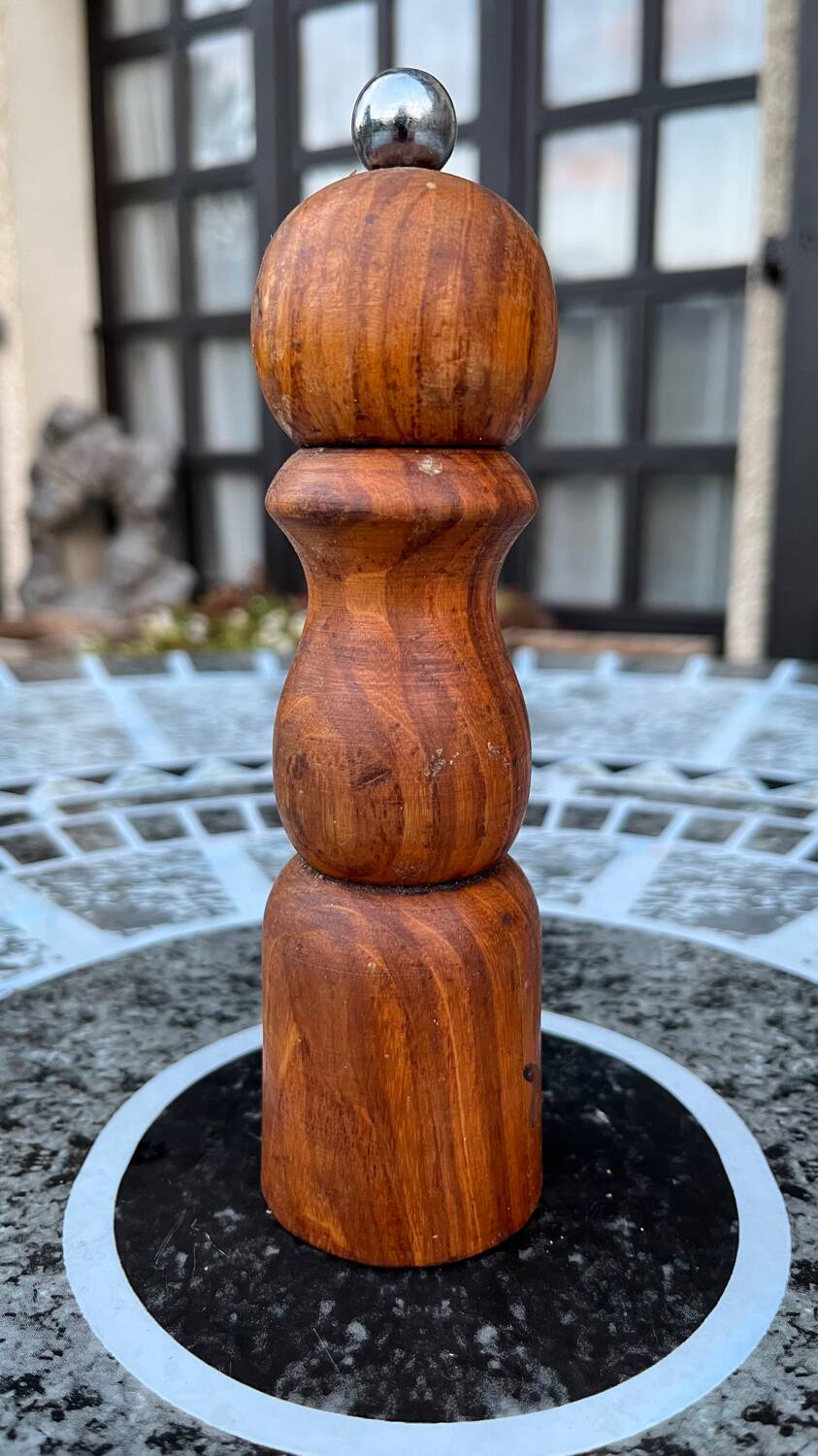 Trio of vintage pepper mills