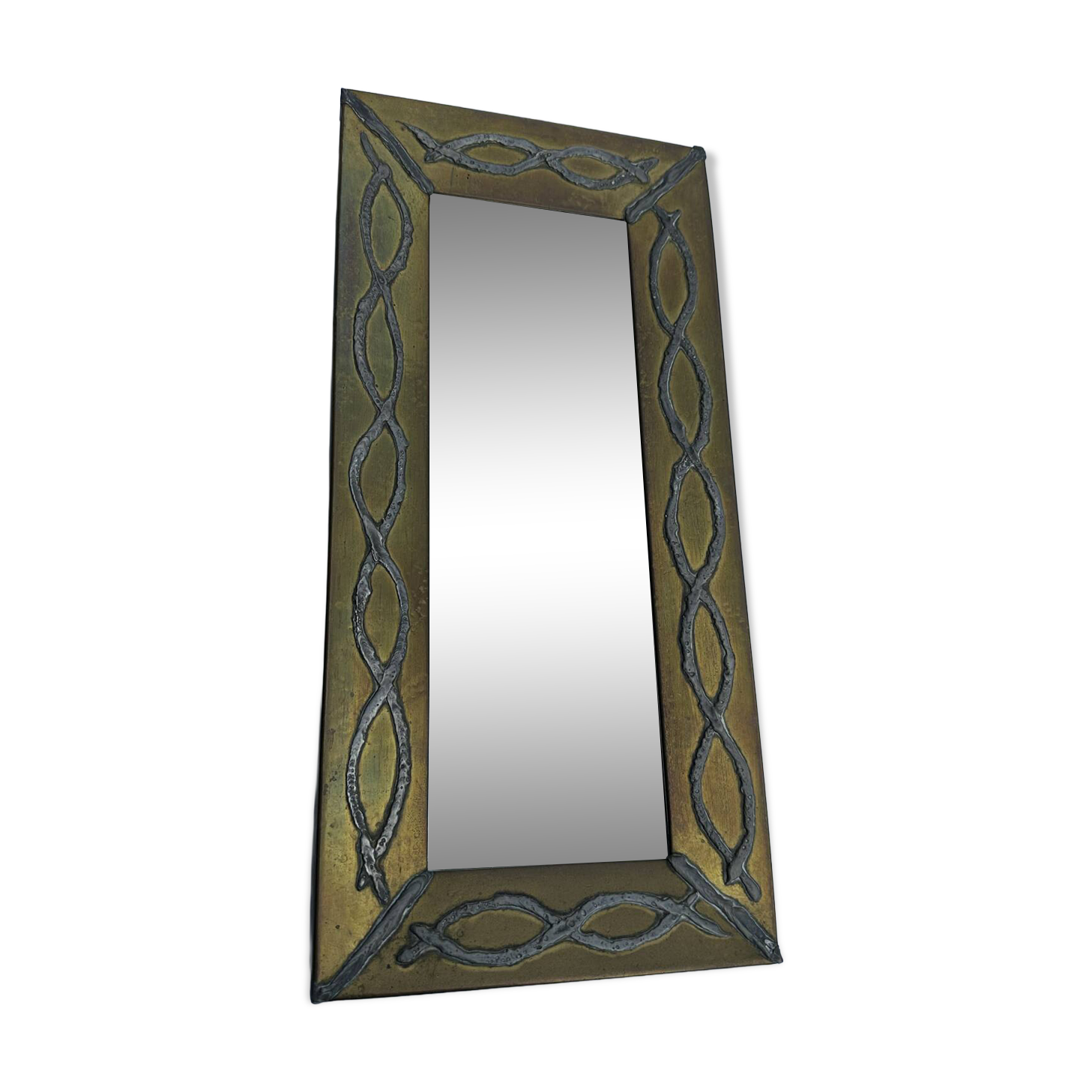 Brutalist mirror by Jean Goardere