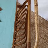 Vintage bamboo rattan serving trolley