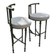 Pair of patinated bronze stools in the spirit of Giacometti.