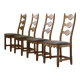 Chaises en chêne à dossier haut / échelle de style Henning Kjærnulf, années 1960, ensemble de 4