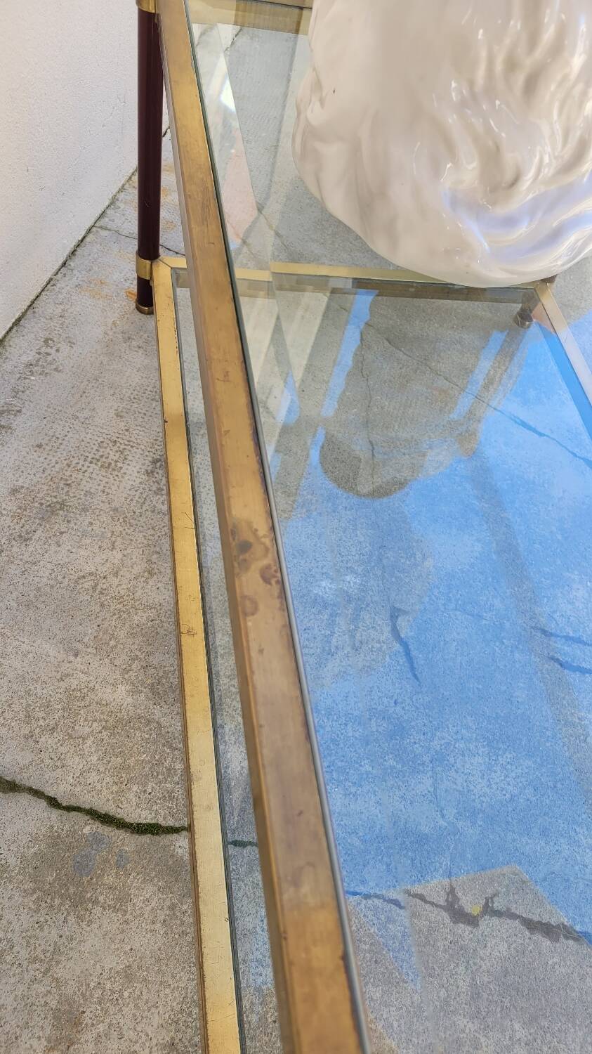 Jansen style brass designer coffee table - 1970s