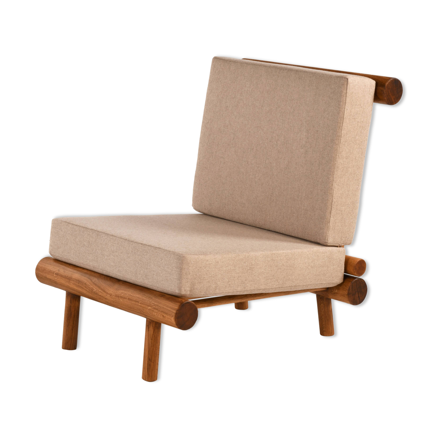 Pair of low chairs called La cachette selected by Charlotte Perriand