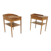 Set of 2 oak bedside tables, Erik Andersson, Sweden, 1960