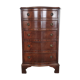 Commode galbée acajou 5 tiroirs poignée anneaux