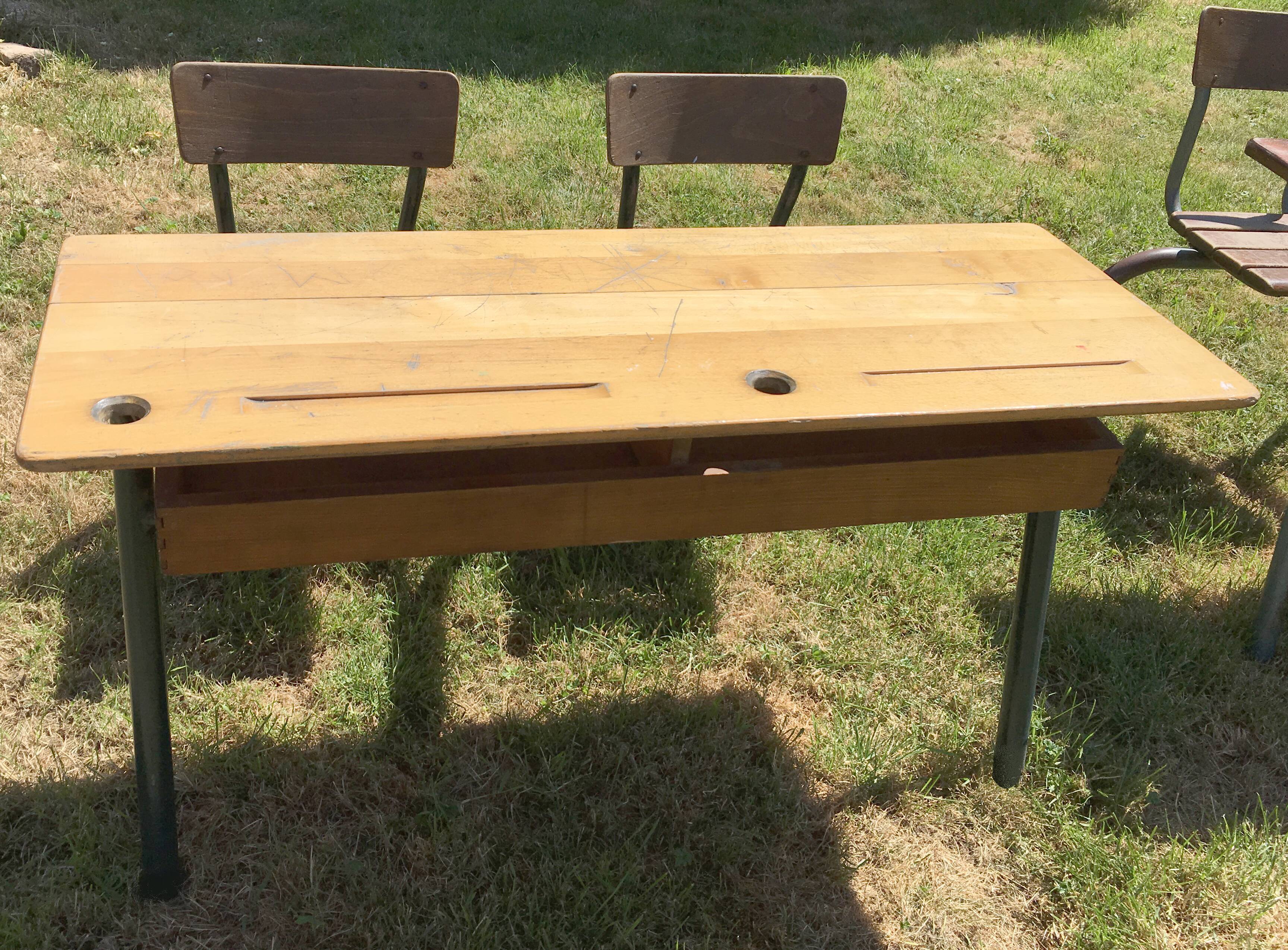 Vintage schoolboy double desk