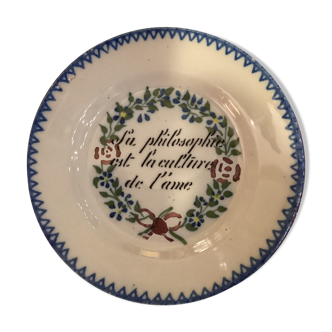 Plate earthenware Charolles Philosophy is the culture of the soul