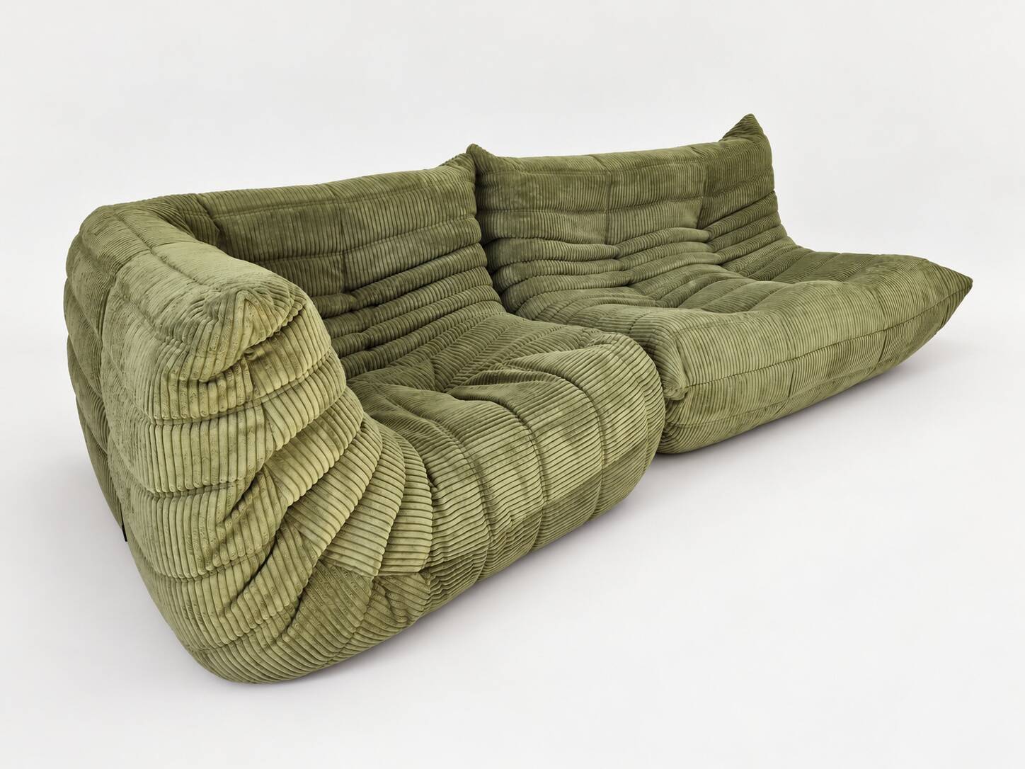 Michel Ducaroy for Ligne Roset Olive Togo 2-seat Sofa and corner seat, Set of 2