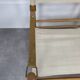 Pair of safari armchairs canvas and leather stretched