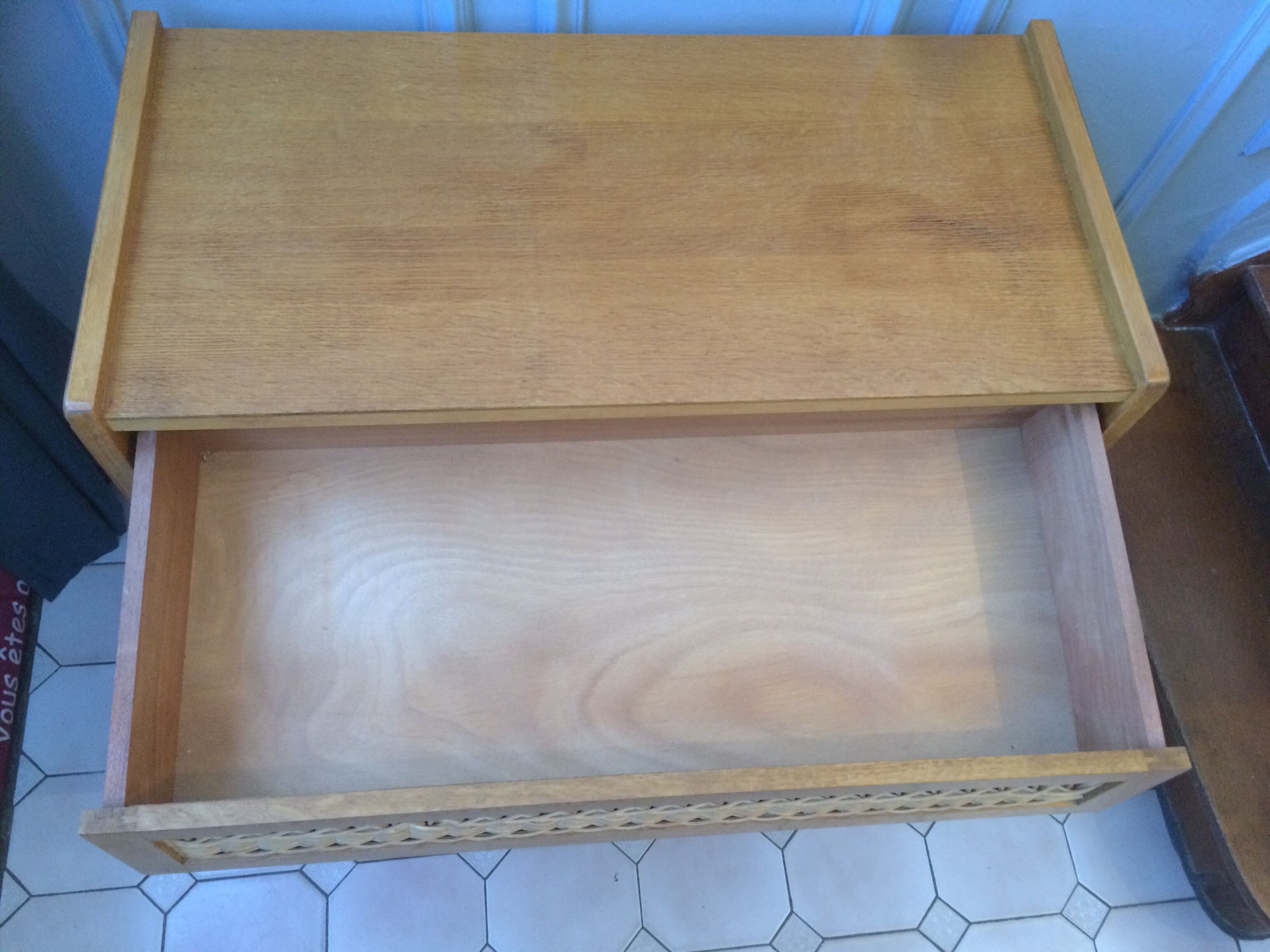 Vintage rattan dresser