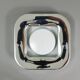 Square white ashtray Ico Parisi, chrome and melamine by Lamperti, Italy, 1970s.