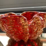 Murano empty bubbled pocket tinted red and gold