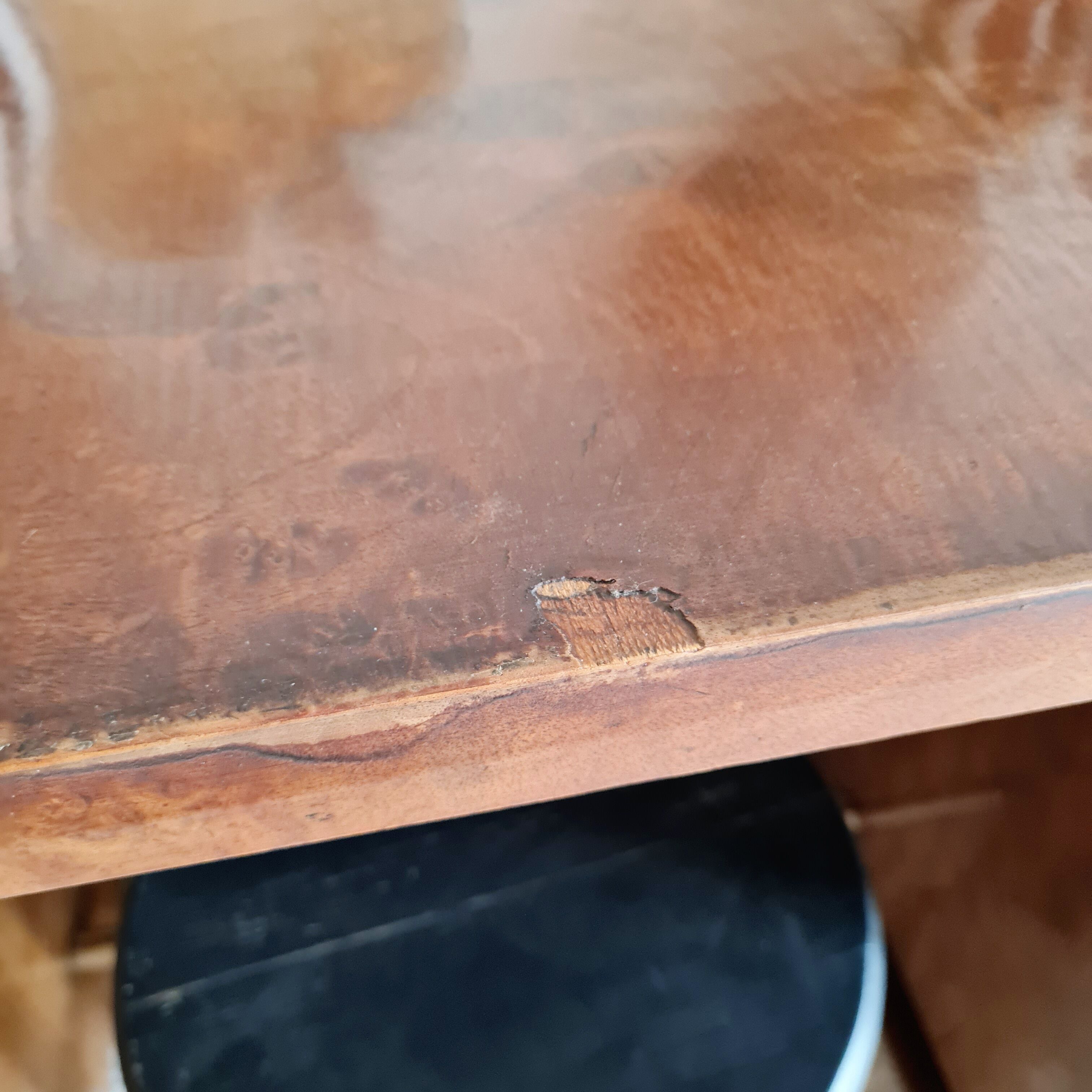 Art Deco desk mahogany plating blond