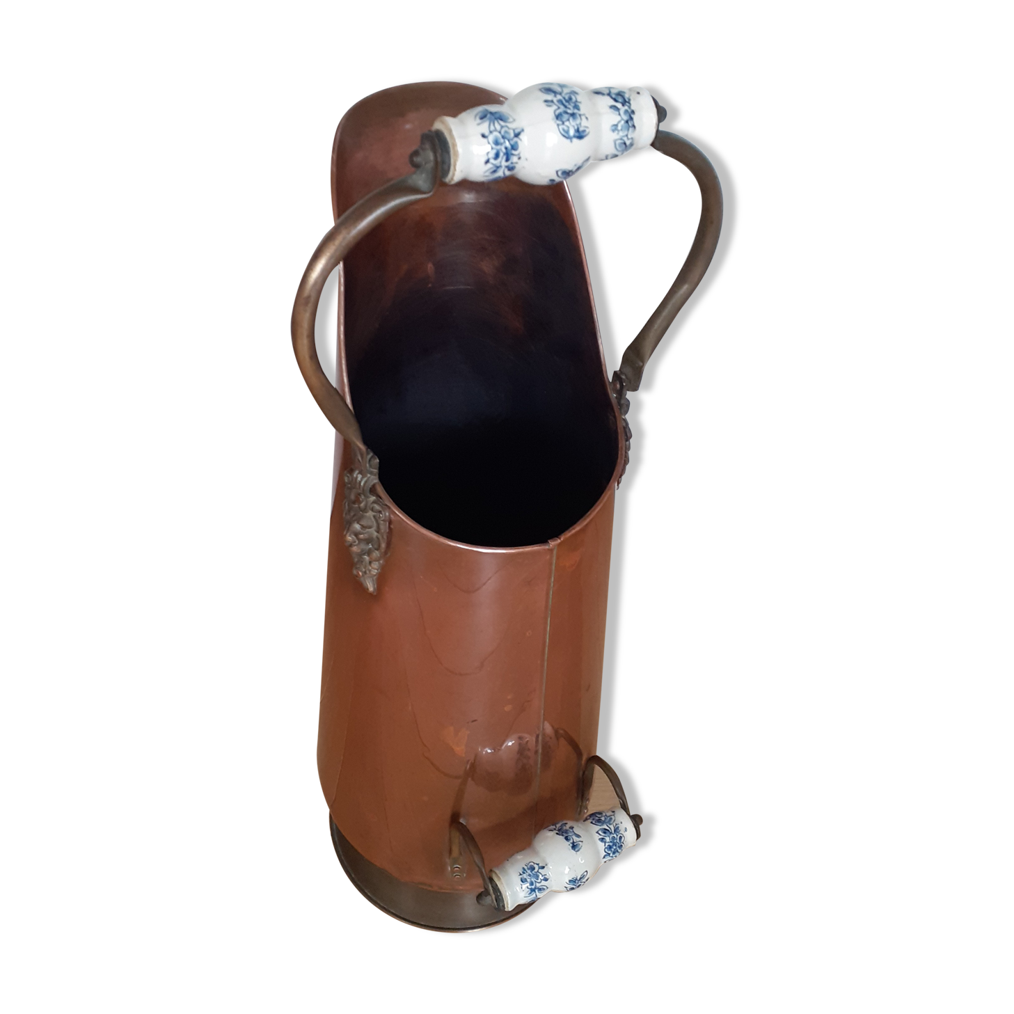 Old copper coal bucket
