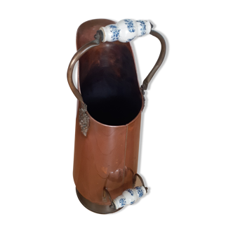 Old copper coal bucket