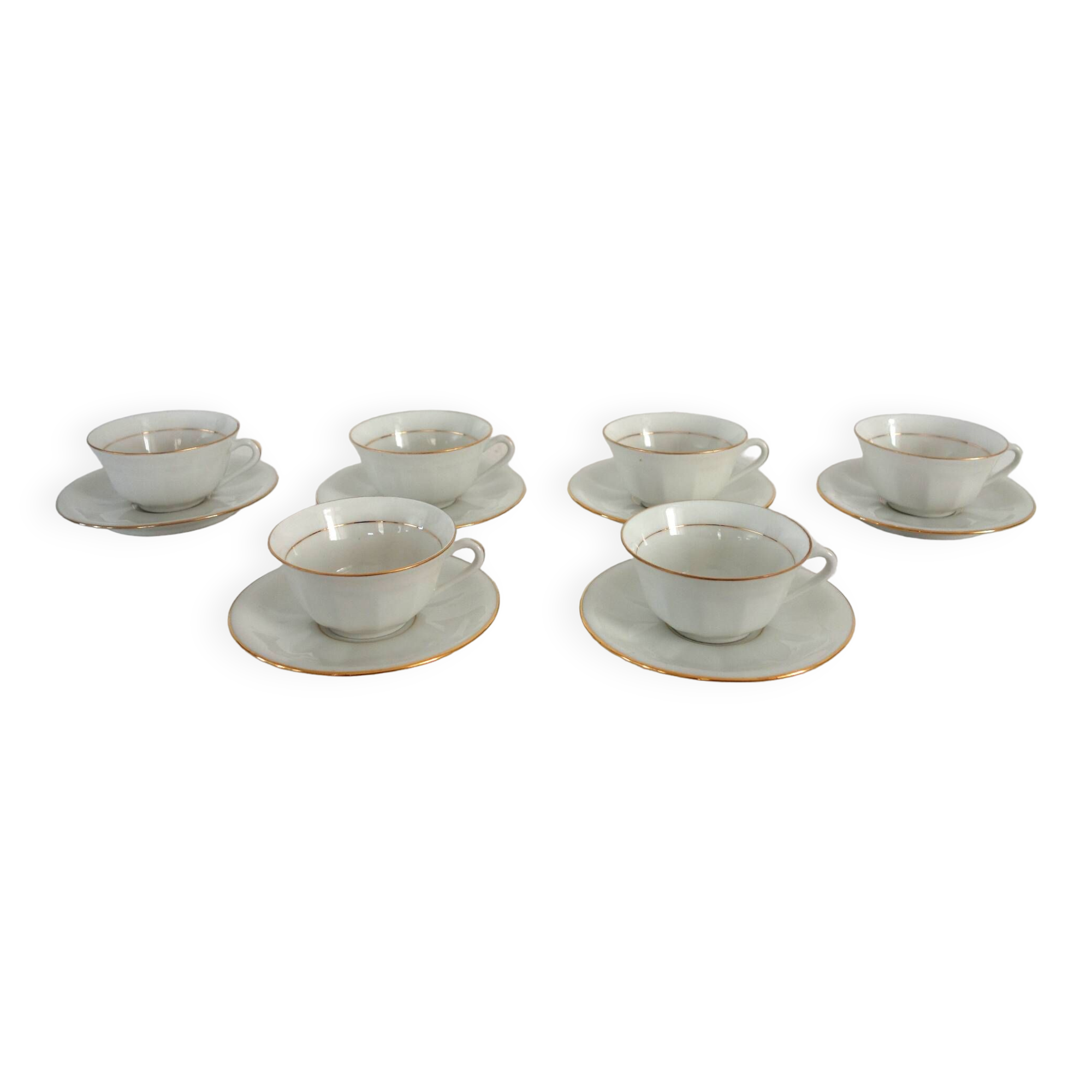 6 vintage M&S Berry Limoges coffee cups with saucers