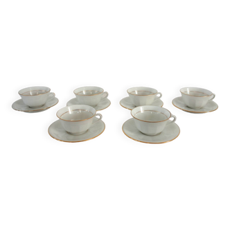 6 vintage M&S Berry Limoges coffee cups with saucers