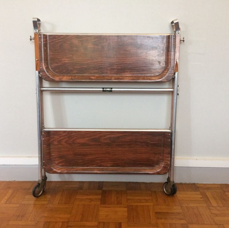 Folding wheelchair serving table