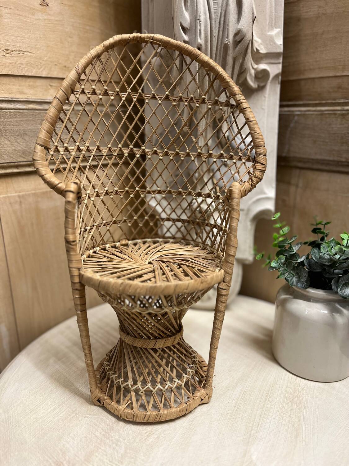 Emmanuelle armchair in vintage rattan