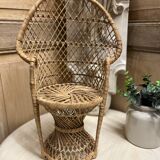 Emmanuelle armchair in vintage rattan
